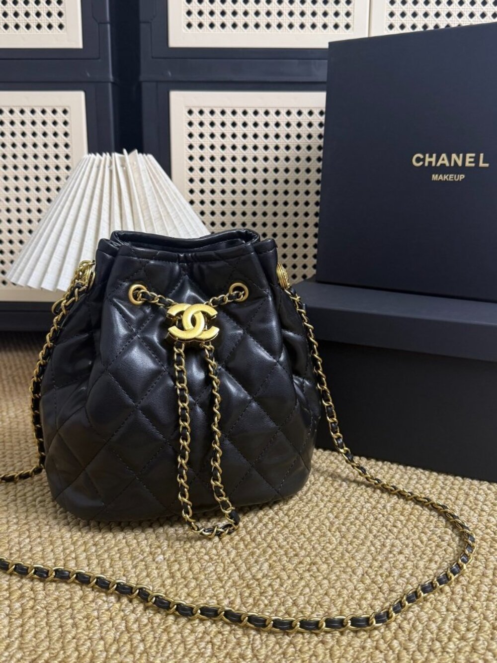 Chanel Vintage Button Bag with Classic Quilted Pattern